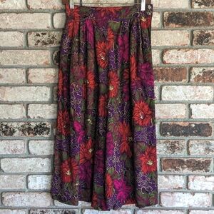 🏵️ Norton McNaughton Floral Wide Leg Culotte Pants M Vintage 10